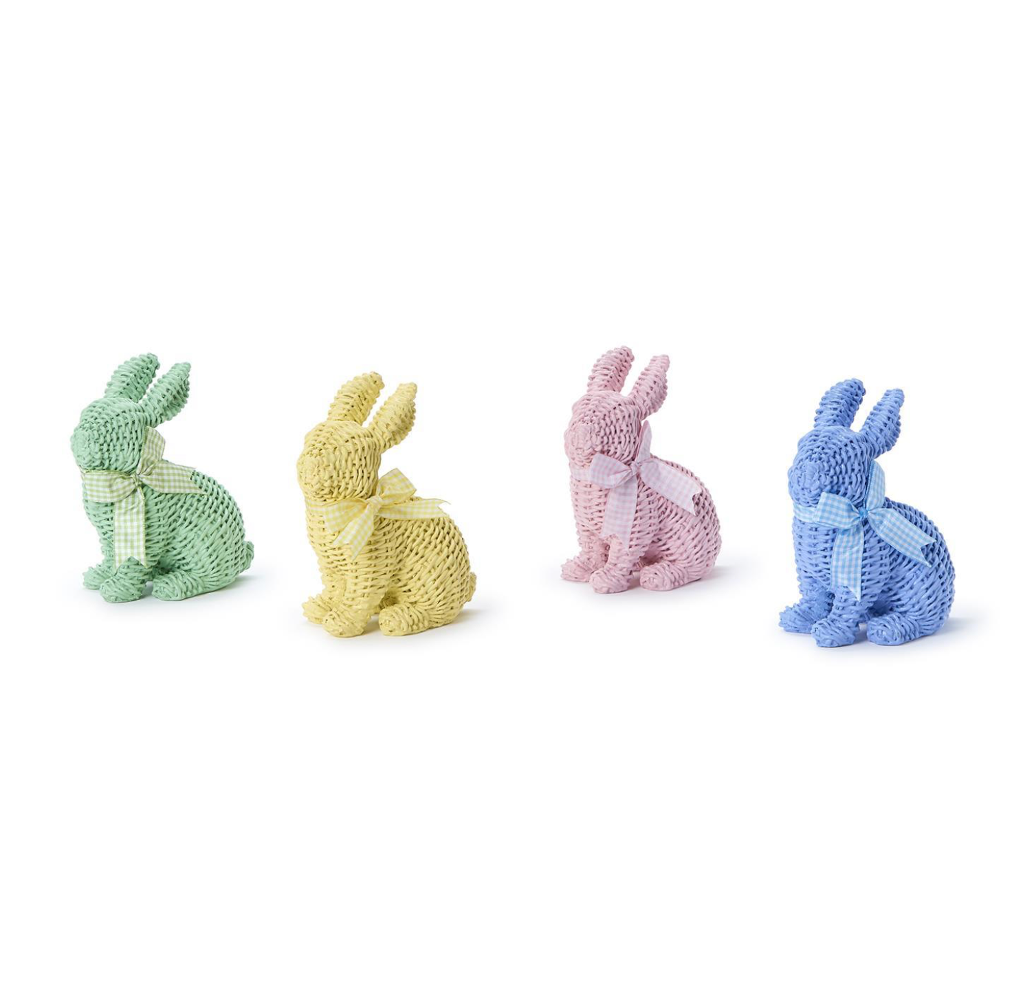 Basket Weave Pattern Easter Bunny with Bow
