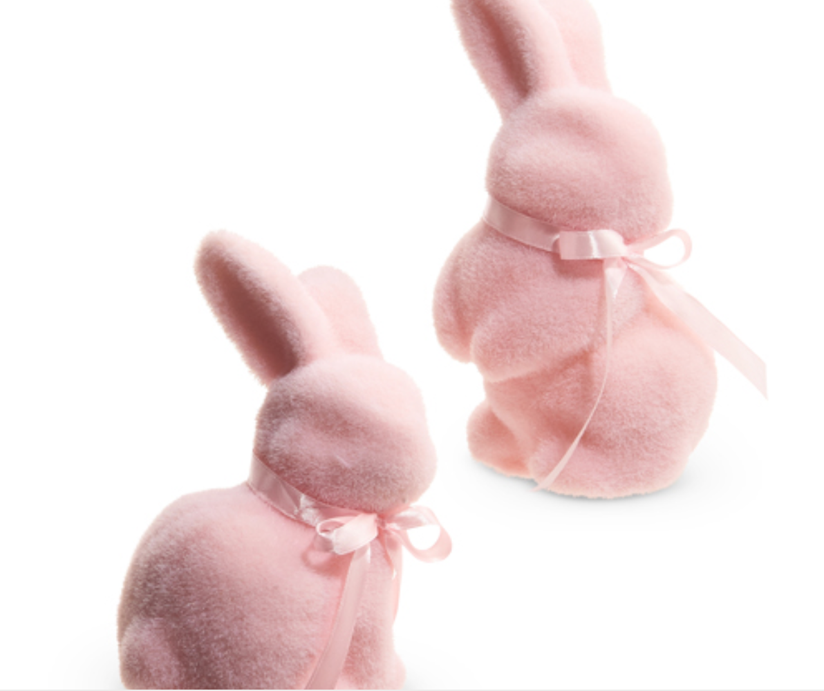 7.25" Pastel Flocked Bunnies