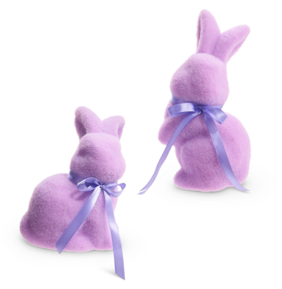 7.25" Pastel Flocked Bunnies