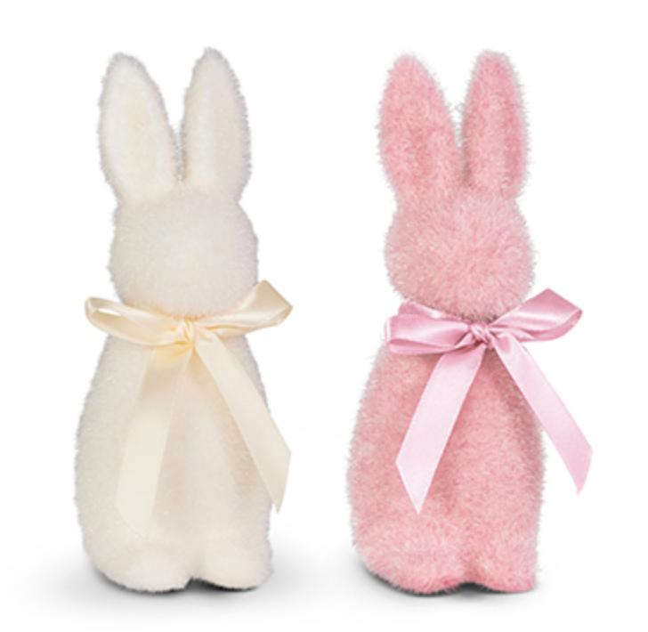 6" Pale Flocked Bunny