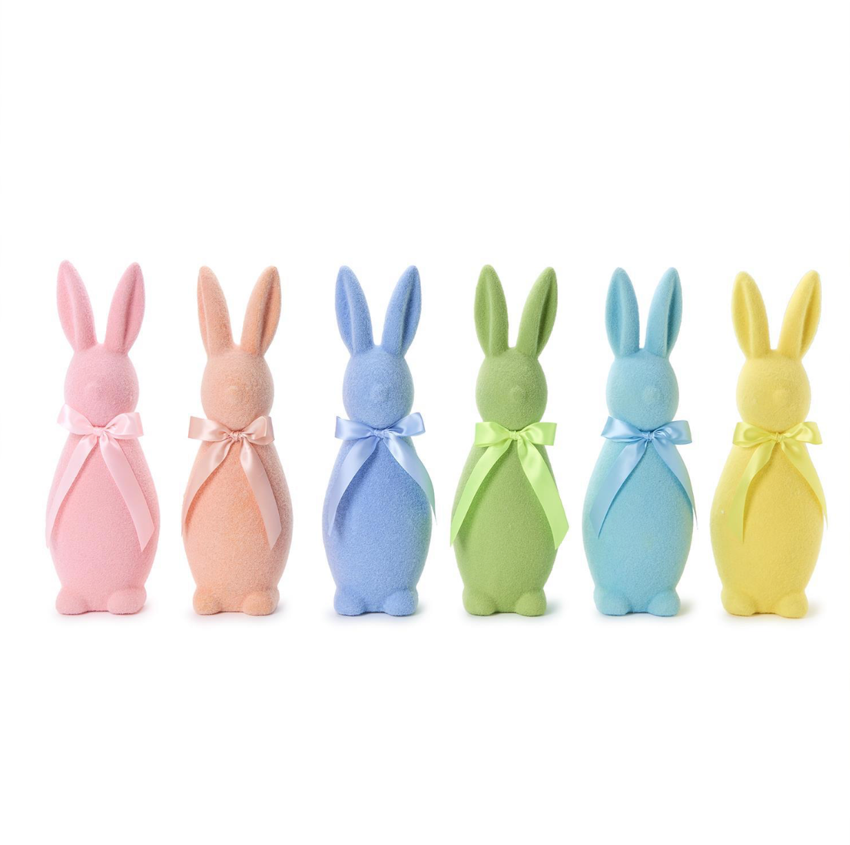 Flocked Easter Bunny with Bow