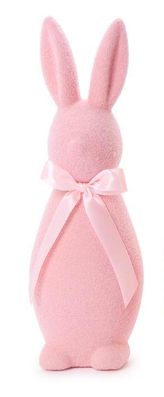 Flocked Easter Bunny with Bow