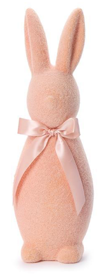 Flocked Easter Bunny with Bow