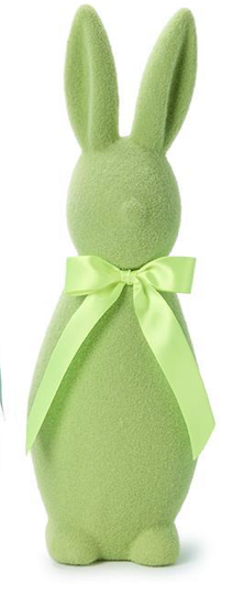 Flocked Easter Bunny with Bow