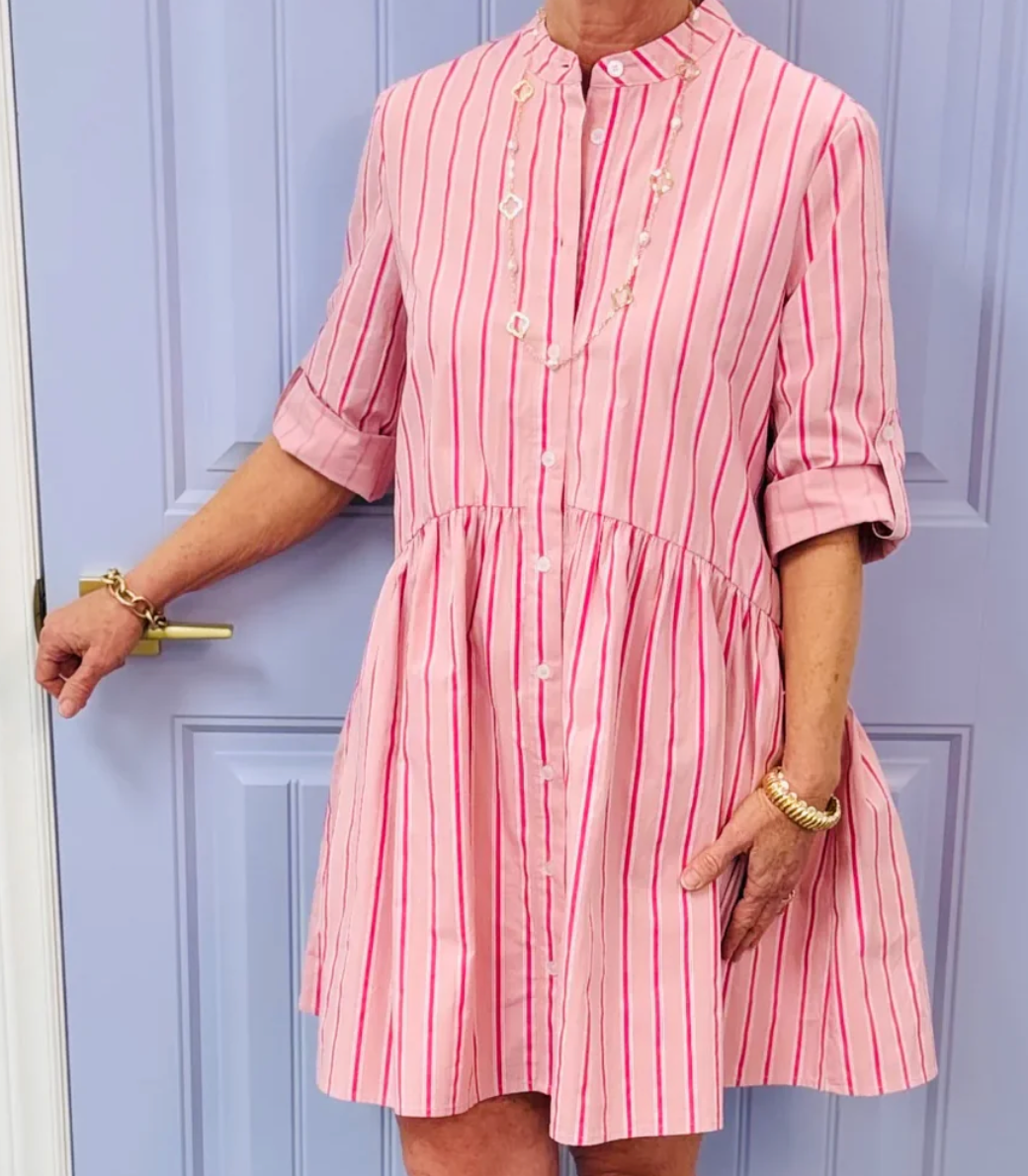 Striped Button Up Dress