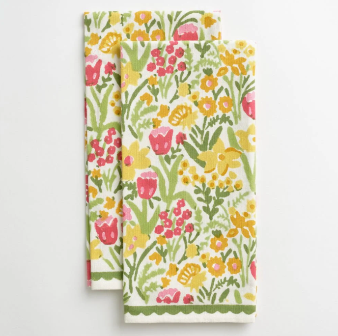 70s Flower Tea Towel