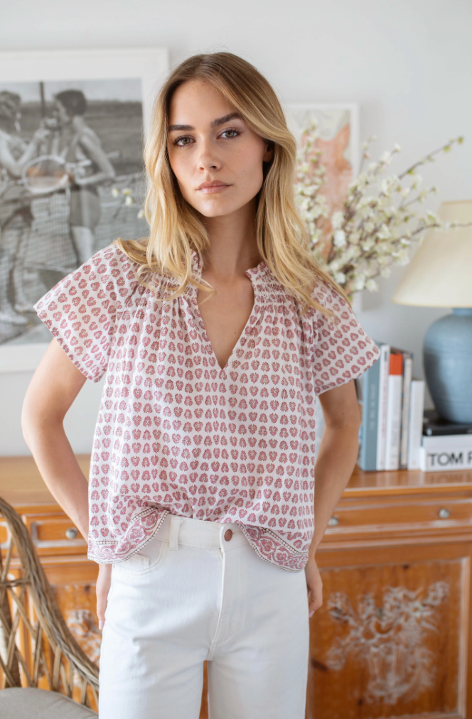 Cecelia Top - White Lavender Thistle