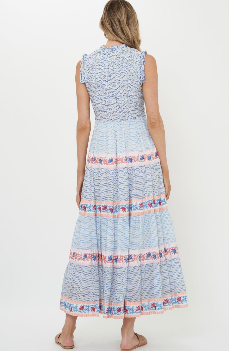 Sleeveless Smocked Maxi - Jungi Peach