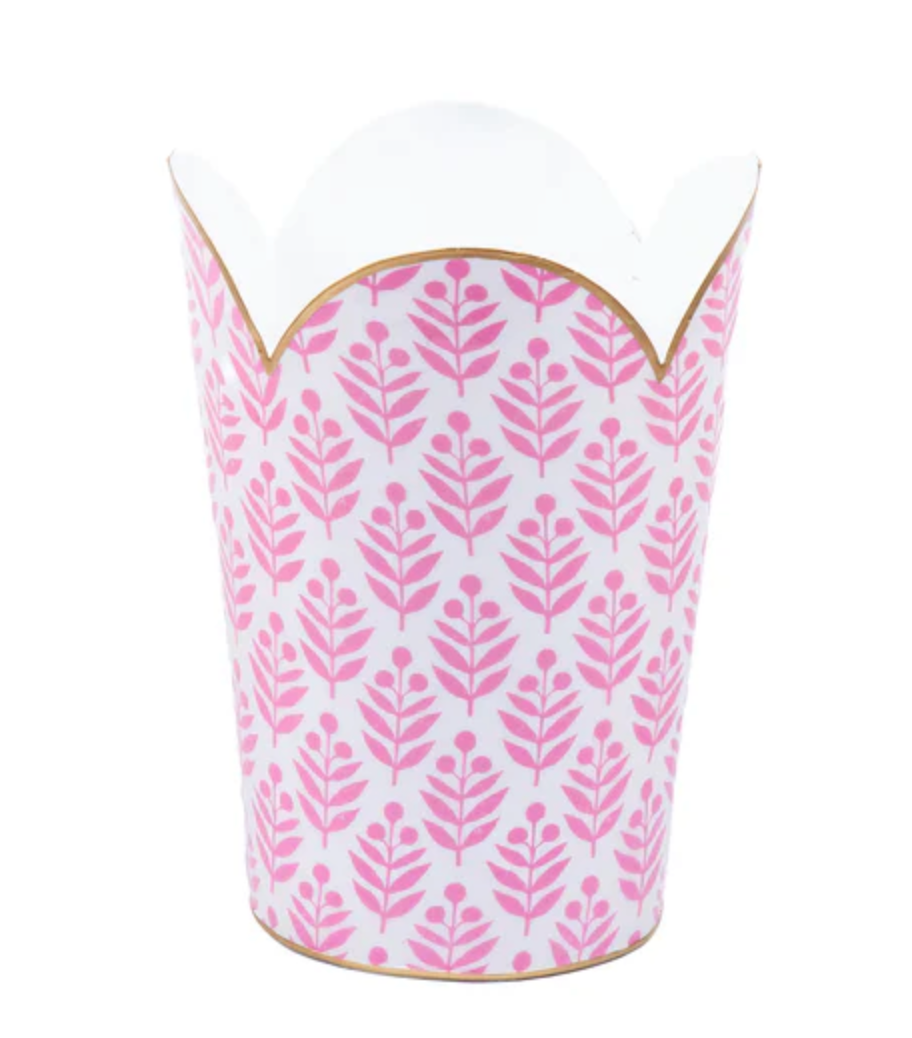 Lottie Enameled Tulip Wastebasket
