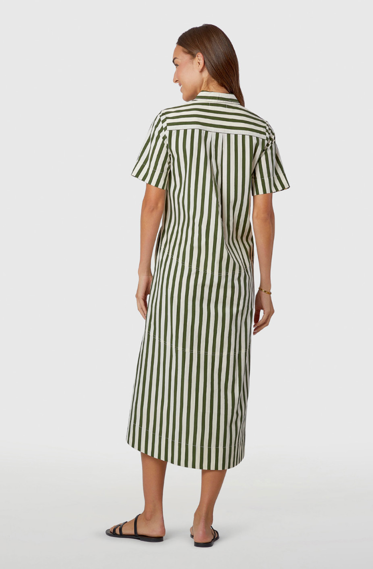 City Dress, Chive Stripe