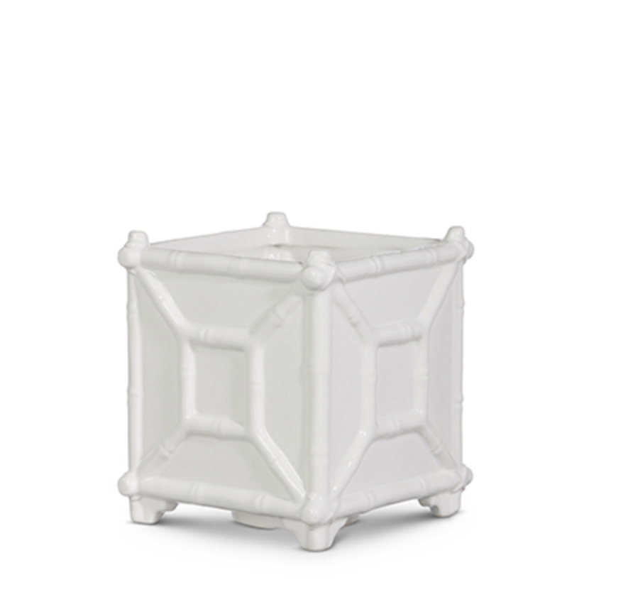 White Bamboo Planter