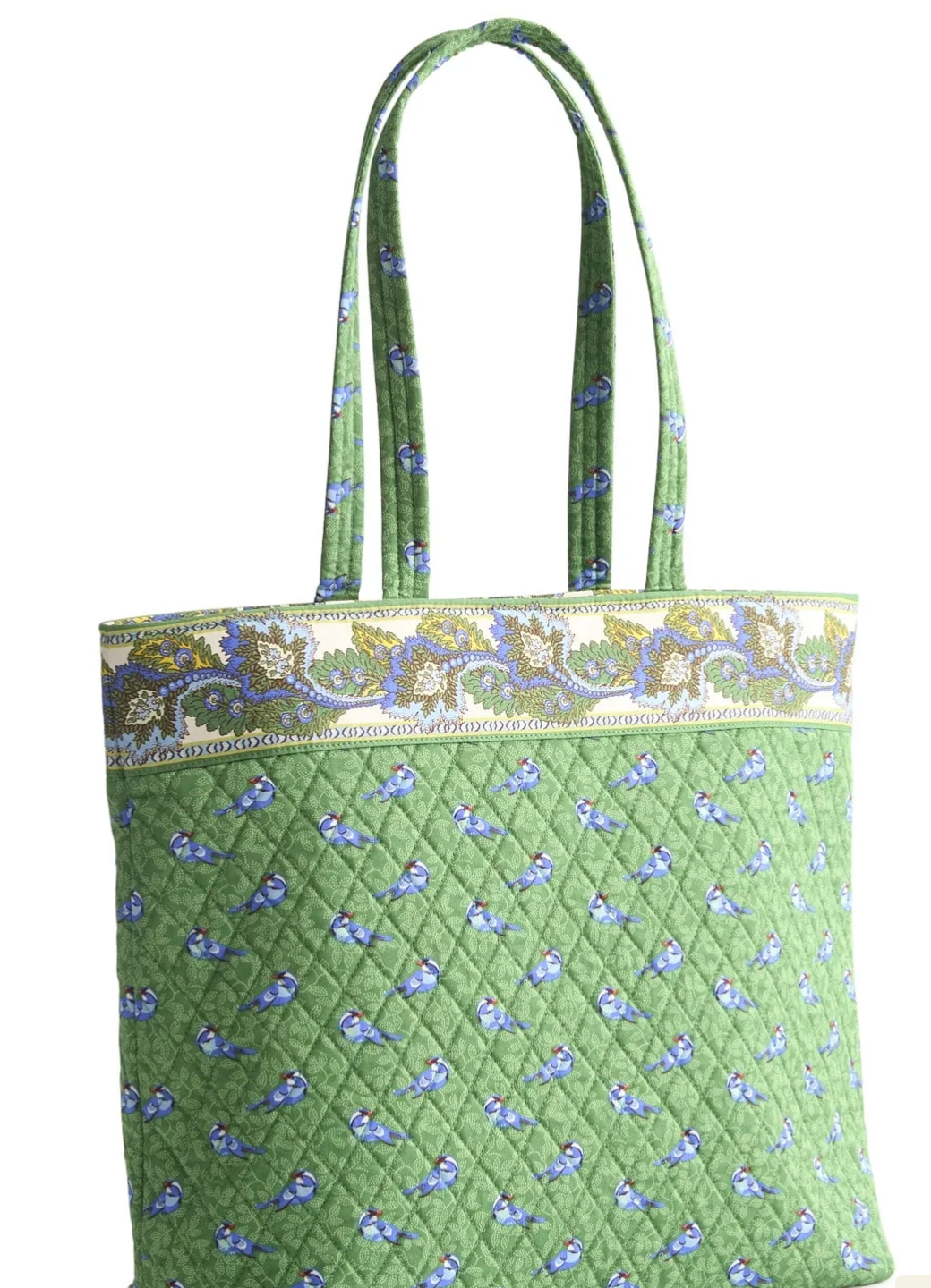 Original Zip Tote- Green Birds