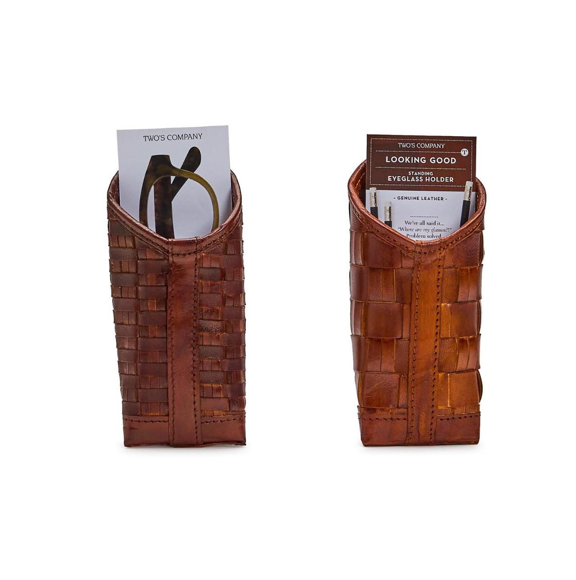 CHESTNUT WOVEN LEATHER EYEGLASS