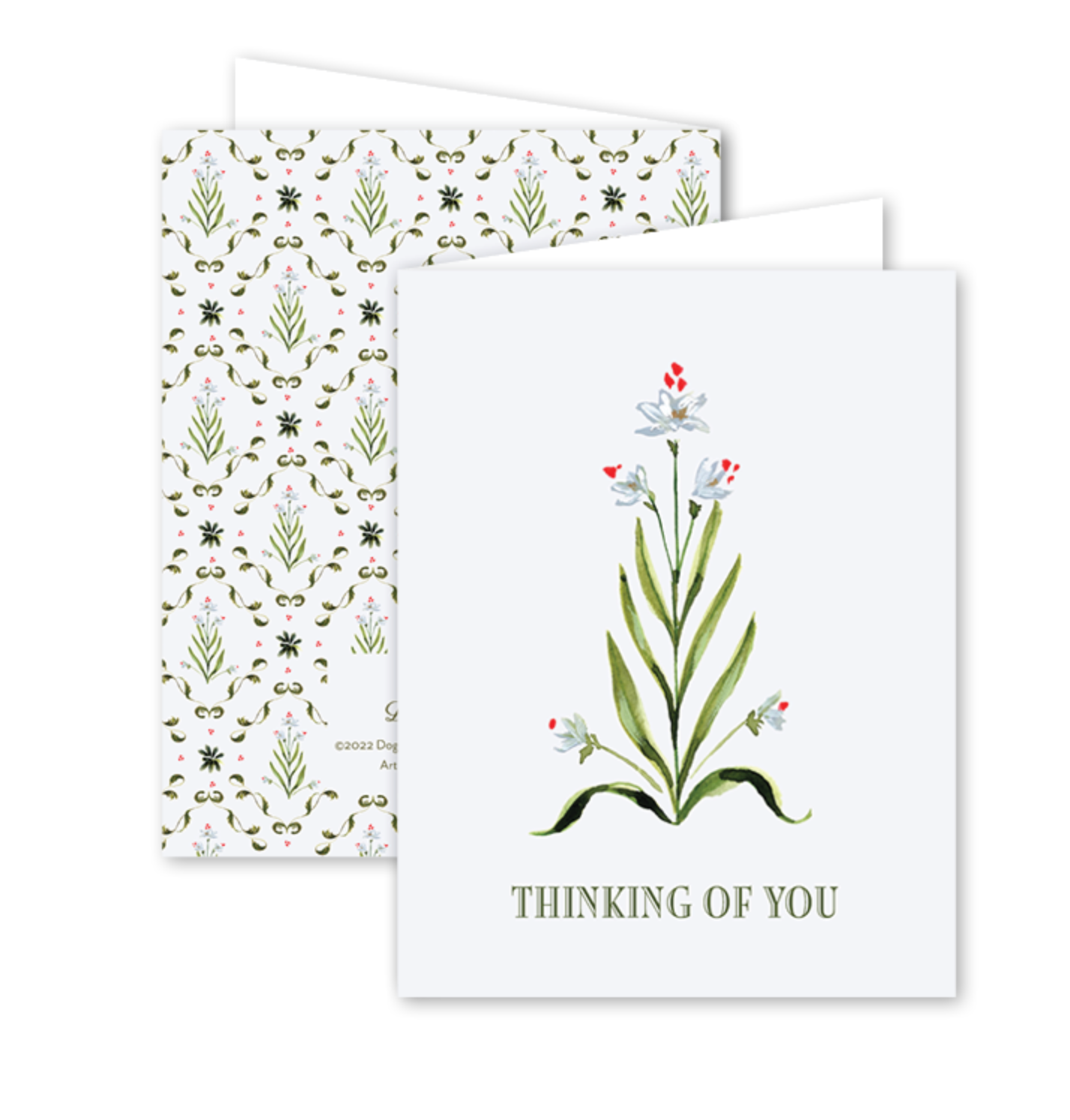 Paperwhites Scallop Thinking of You Boxed Set - 8 Cards & Envelopes