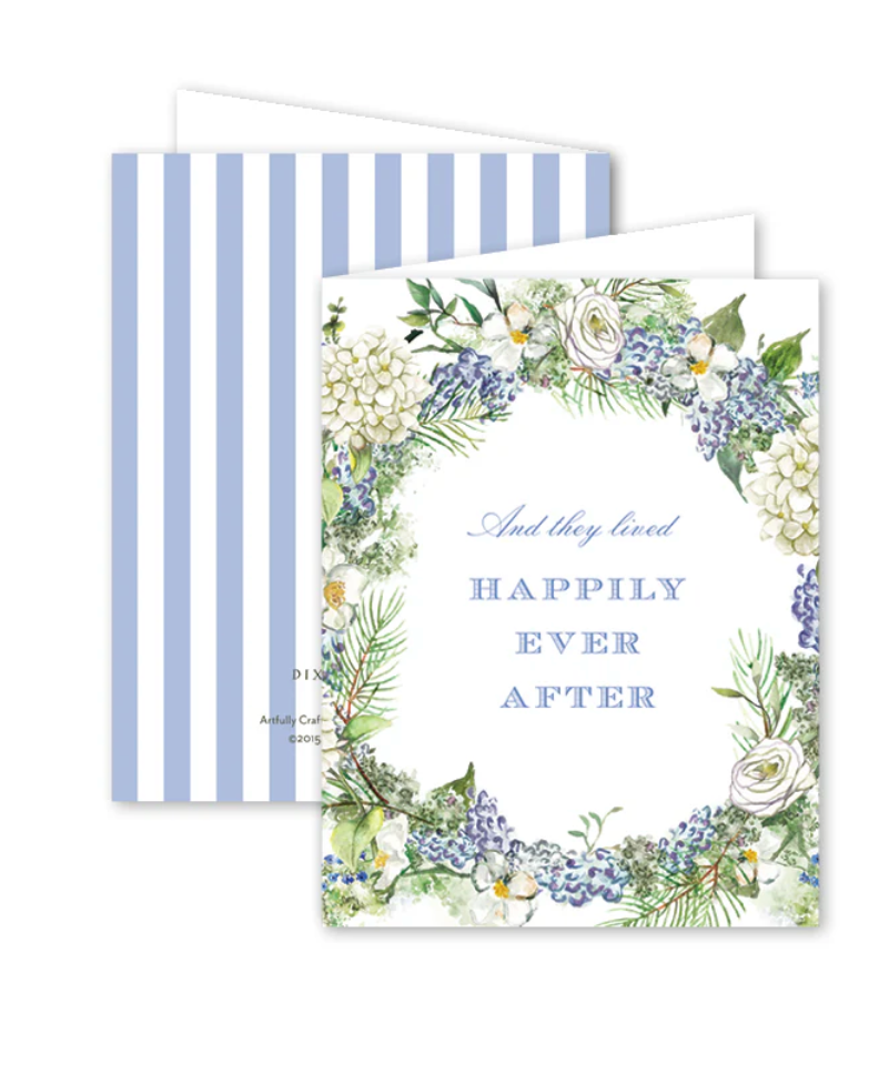 Blue Hydrangea Wedding Single Card