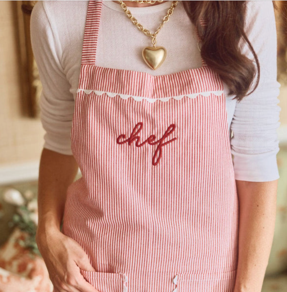 Women’s Apron- Red Stripe