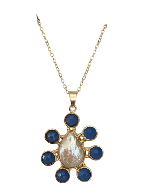 CONTESSA BLUE CHALCEDONY NECKLACE