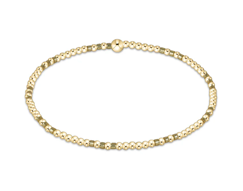 Enewton Gameday Hope Joy Pattern 2mm Bead Bracelet - Gold Luster