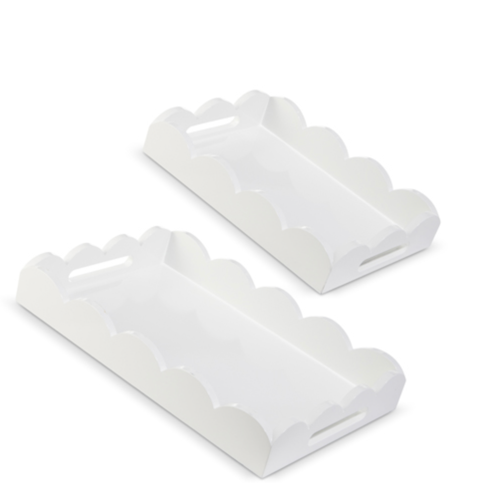 White Scalloped Trays