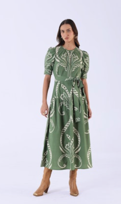 Hazel Dress in Fountain Green