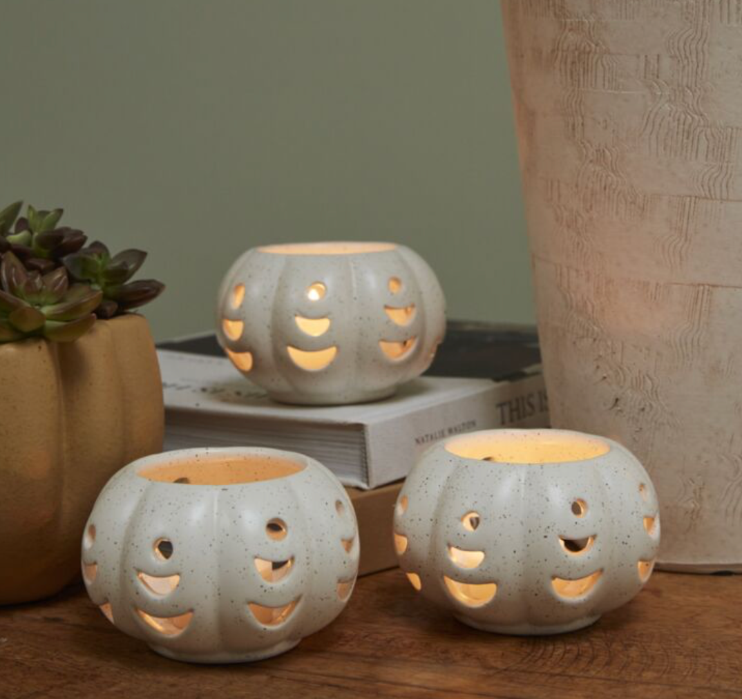 PUMPKIN STACK VOTIVE - SET OF 3