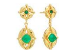 Mystic Eye Post Drop Earrings - Green Onyx