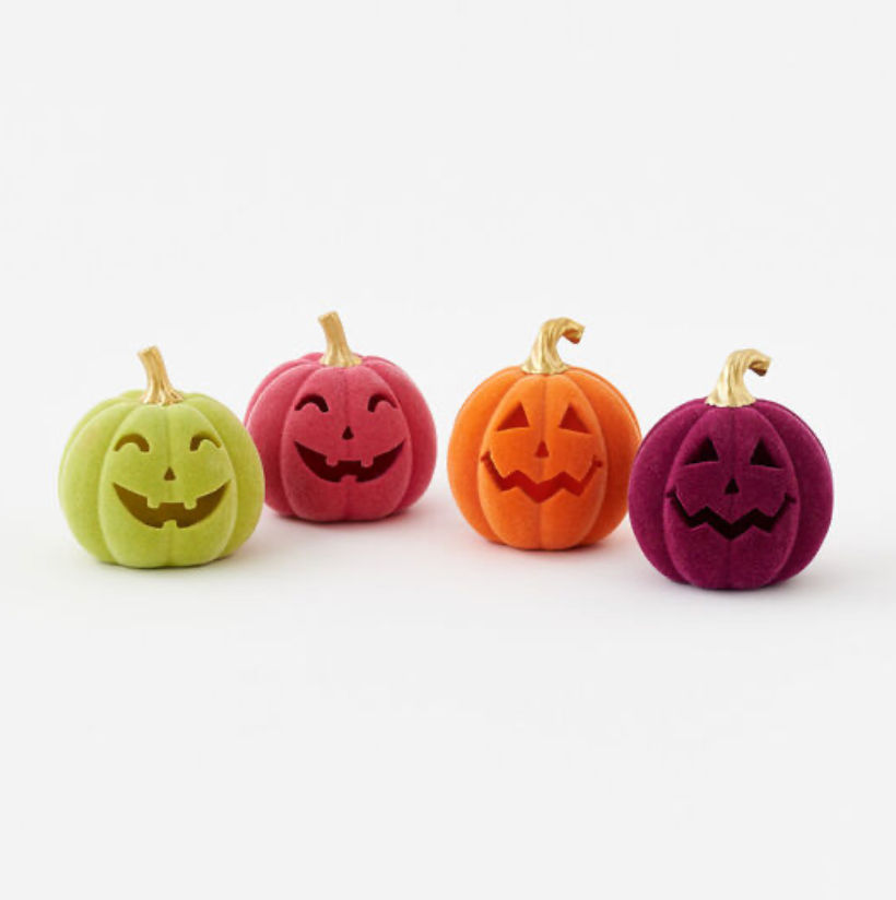 Flocked Jack-O-Lantern