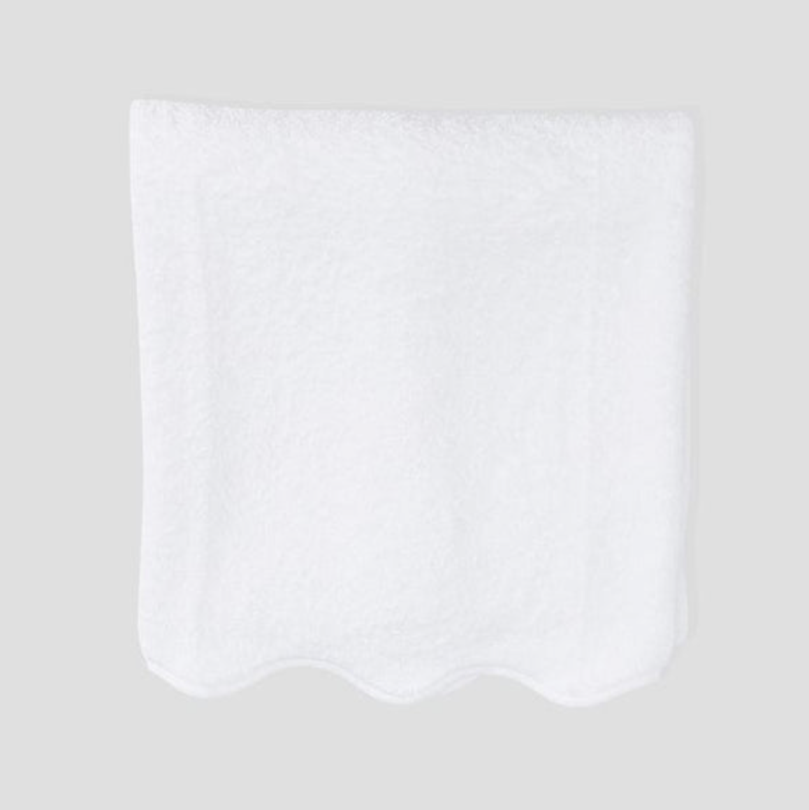 Scallop Bath Towel- White on White