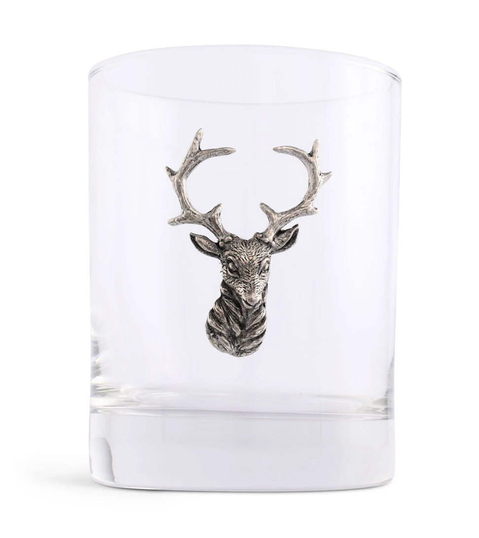 ELK HEAD DOUBLE OLD FASHION BAR GLASS