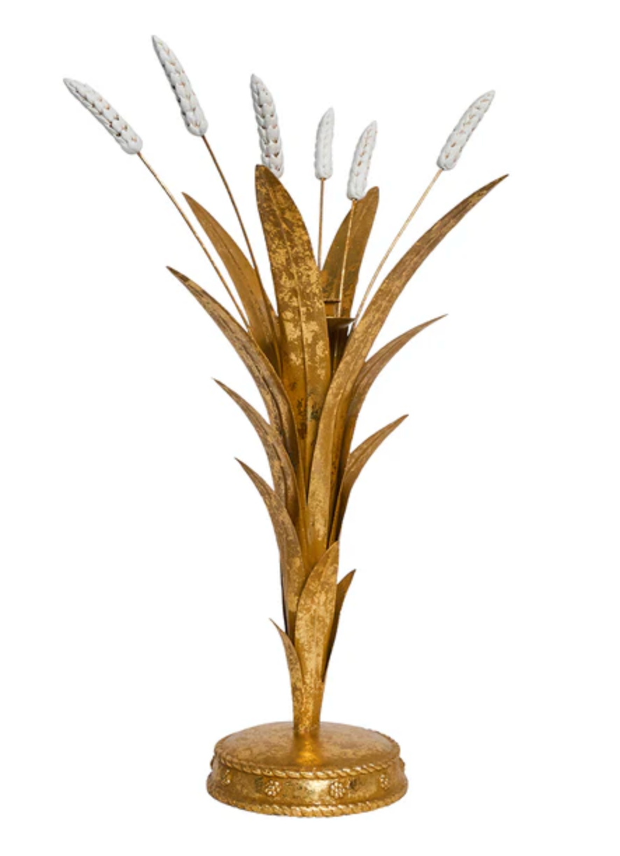 Forest Walk Wheat Candlestick - Gold