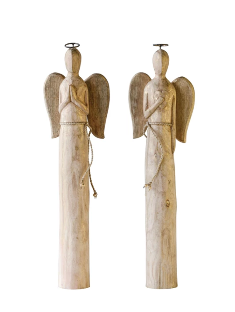 Hand-Carved Mango Wood Angel