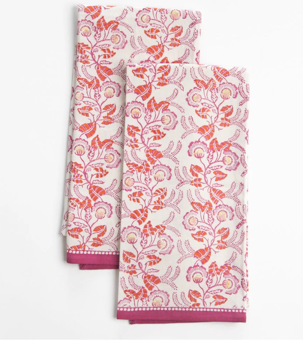 Gardenia Vine Berry Tea Towel
