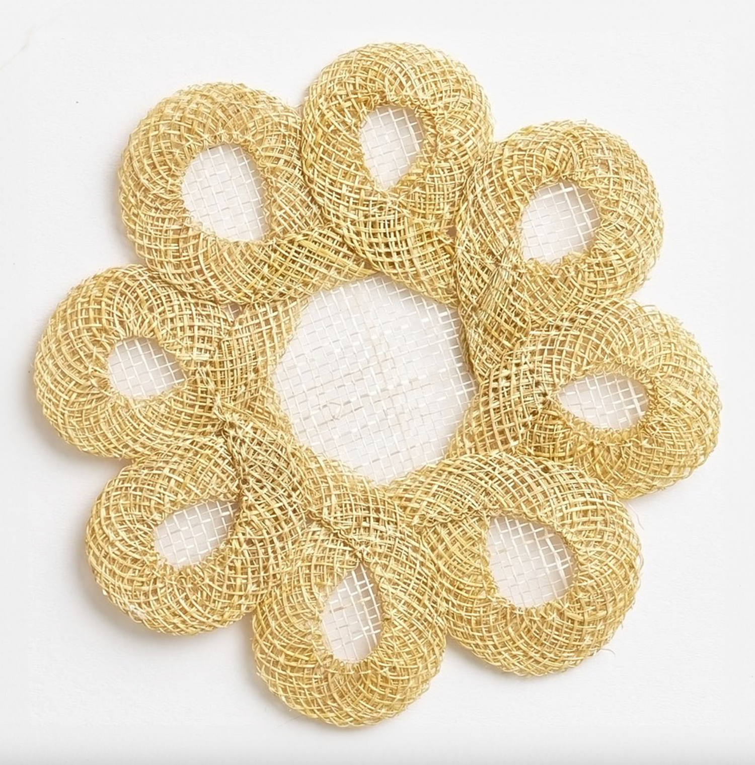 Woven Doodles Coaster buttercream
