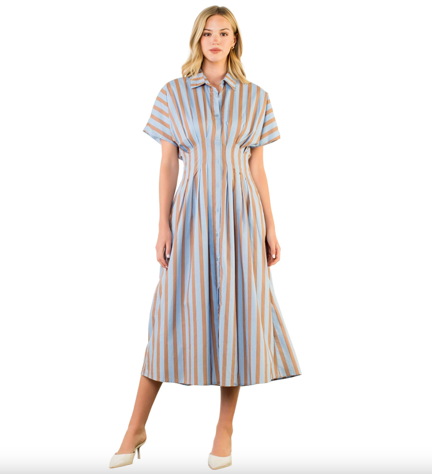 Striped Button Up Maxi Dress