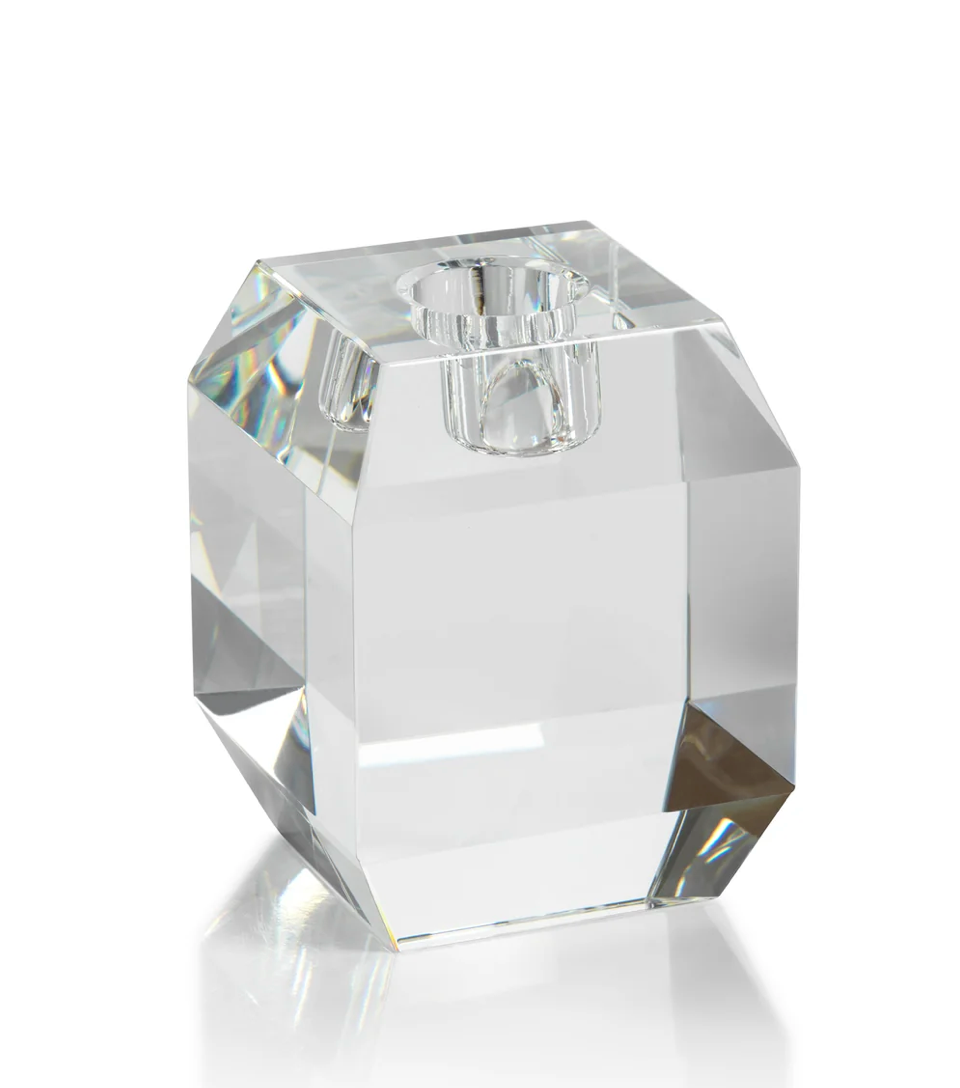 Beveled Cubic Crystal Taper Holder - Short