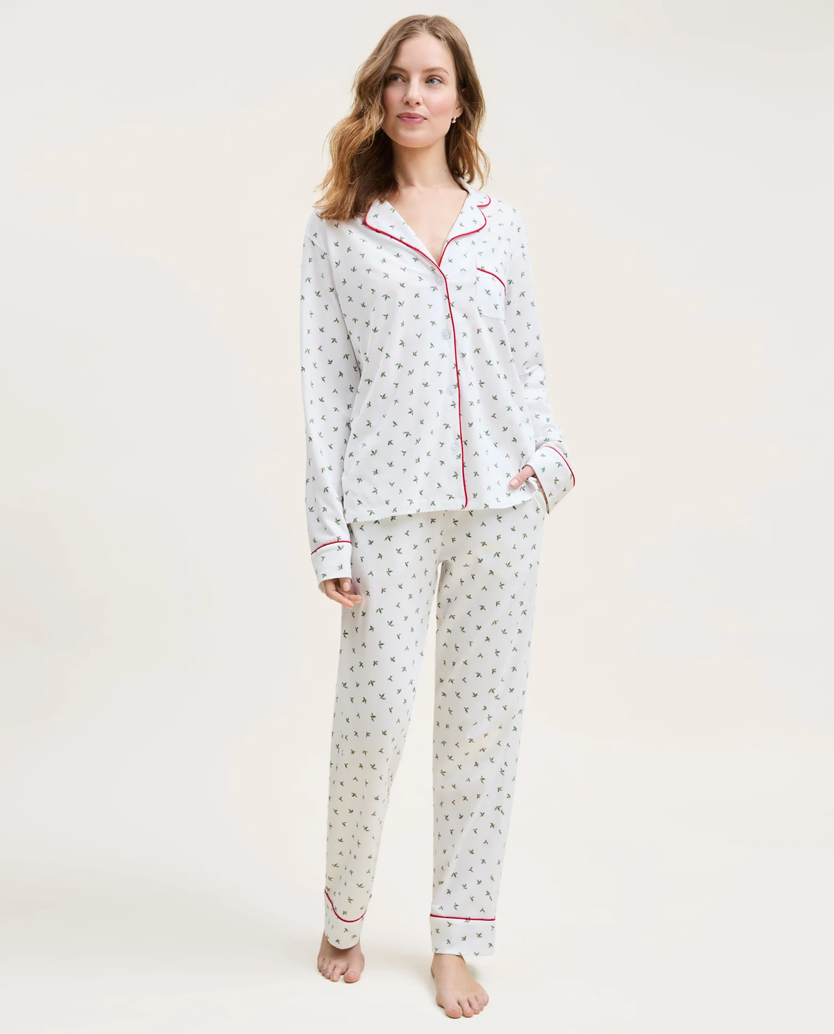 Women's Pima Pajama Set in Mistletoe Moments