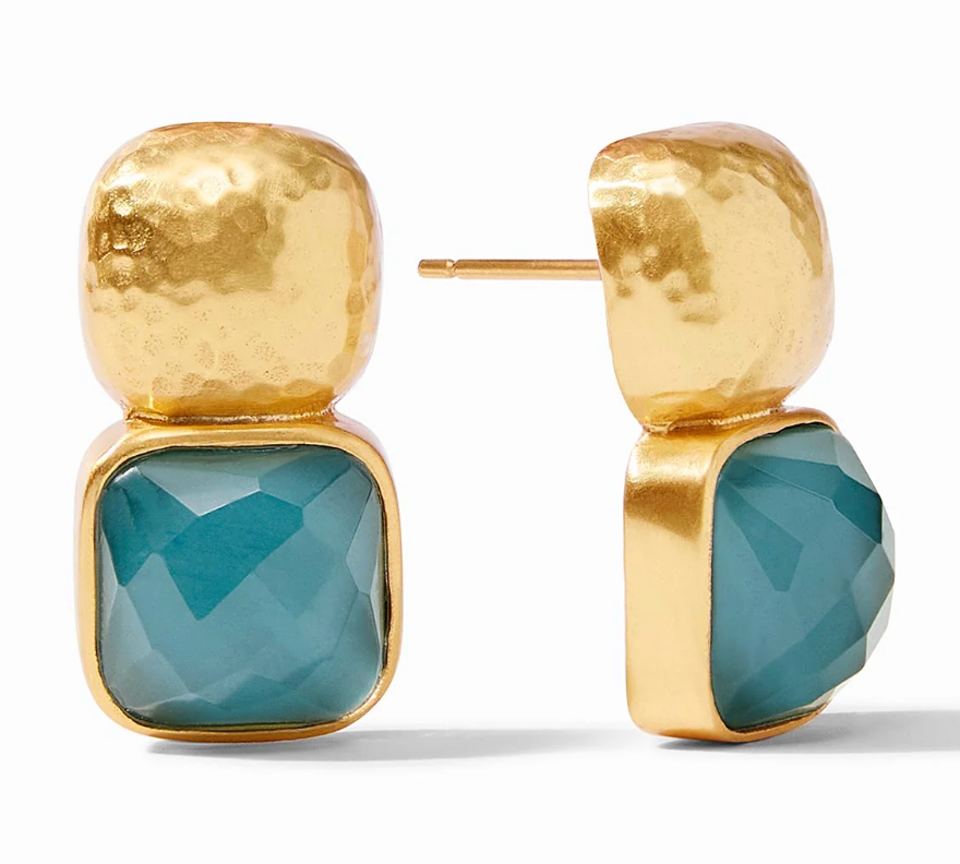 Catalina Stud Earring- Iridescent Montana Blue