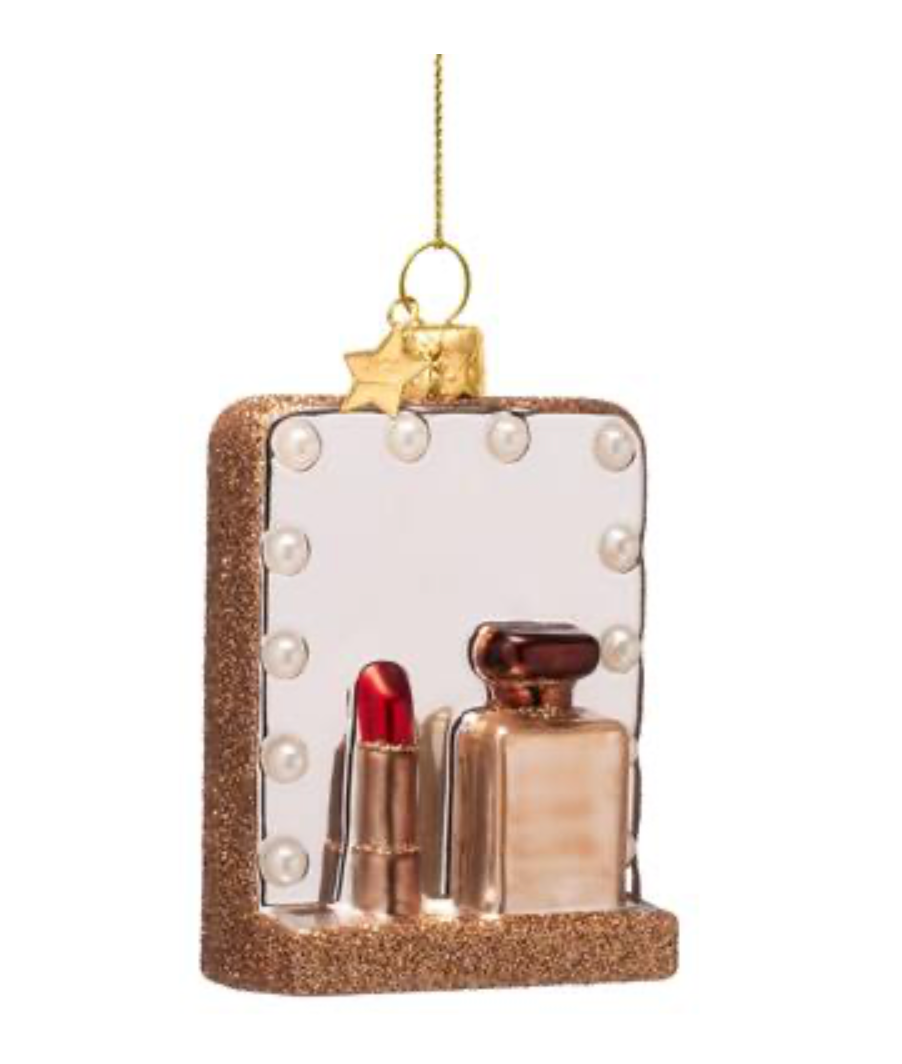 Ornament glass multicolor mirror w/lights