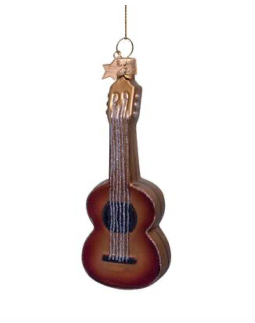 Ornament glass brown guitar