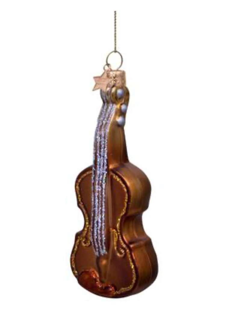 Ornament glass brown violin