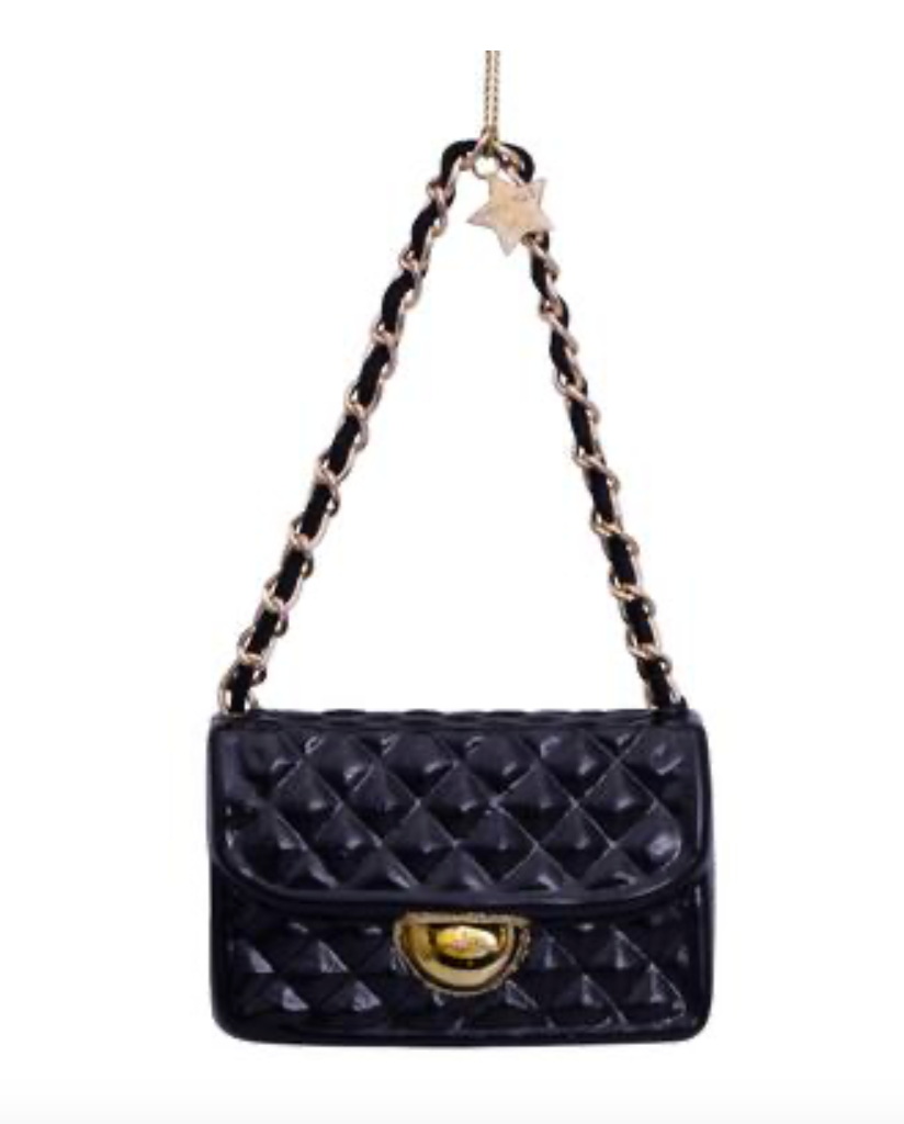 Ornament glass black fashion bag