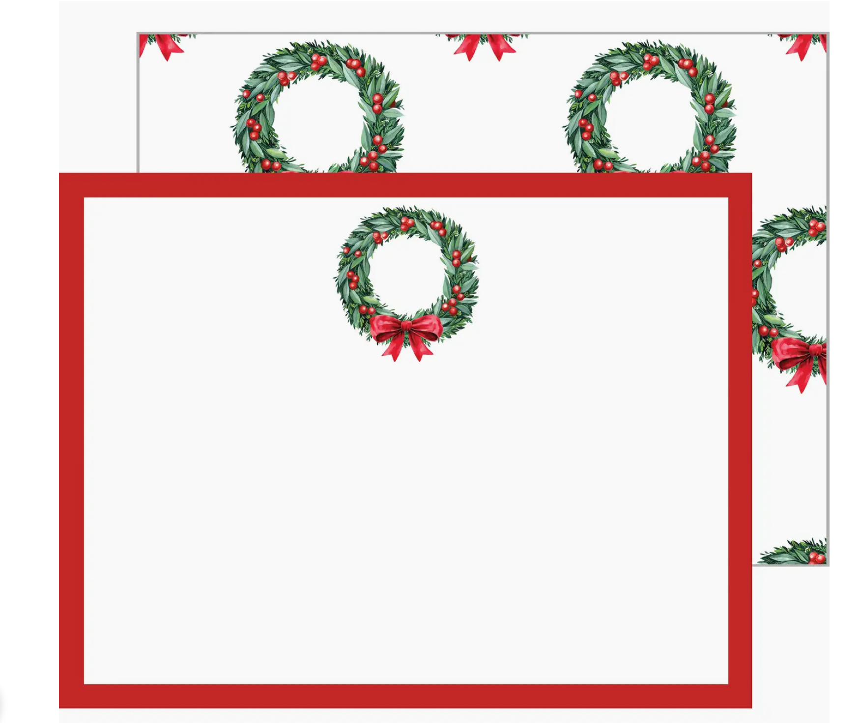Flat Notecard Set of 10 | Berry Wreath