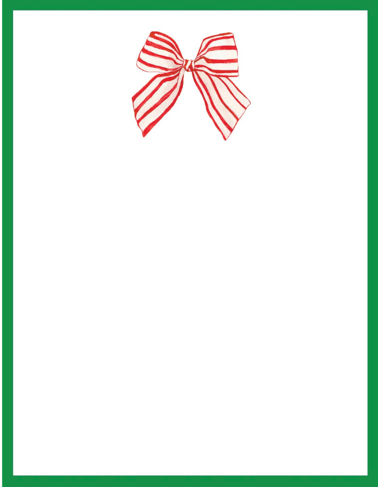 Red Striped Bow Notepad