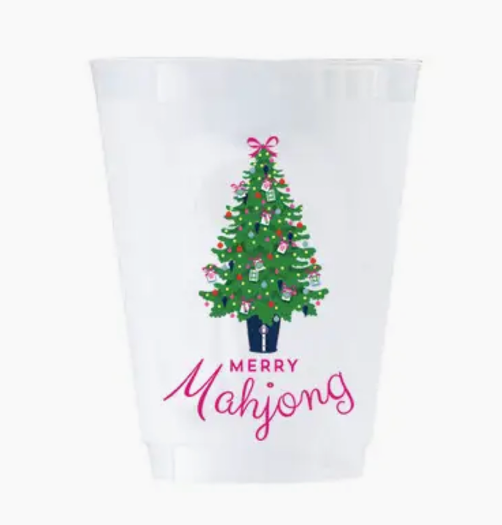 Merry Mahjong Christmas Shatterproof Cups