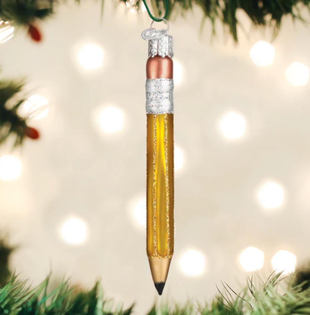 Yellow Pencil Ornament