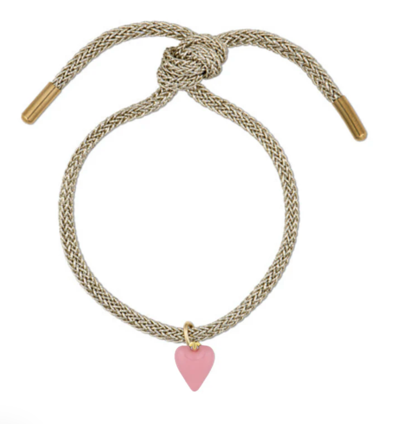 Gold Lurex Bracelet with Mini Heart