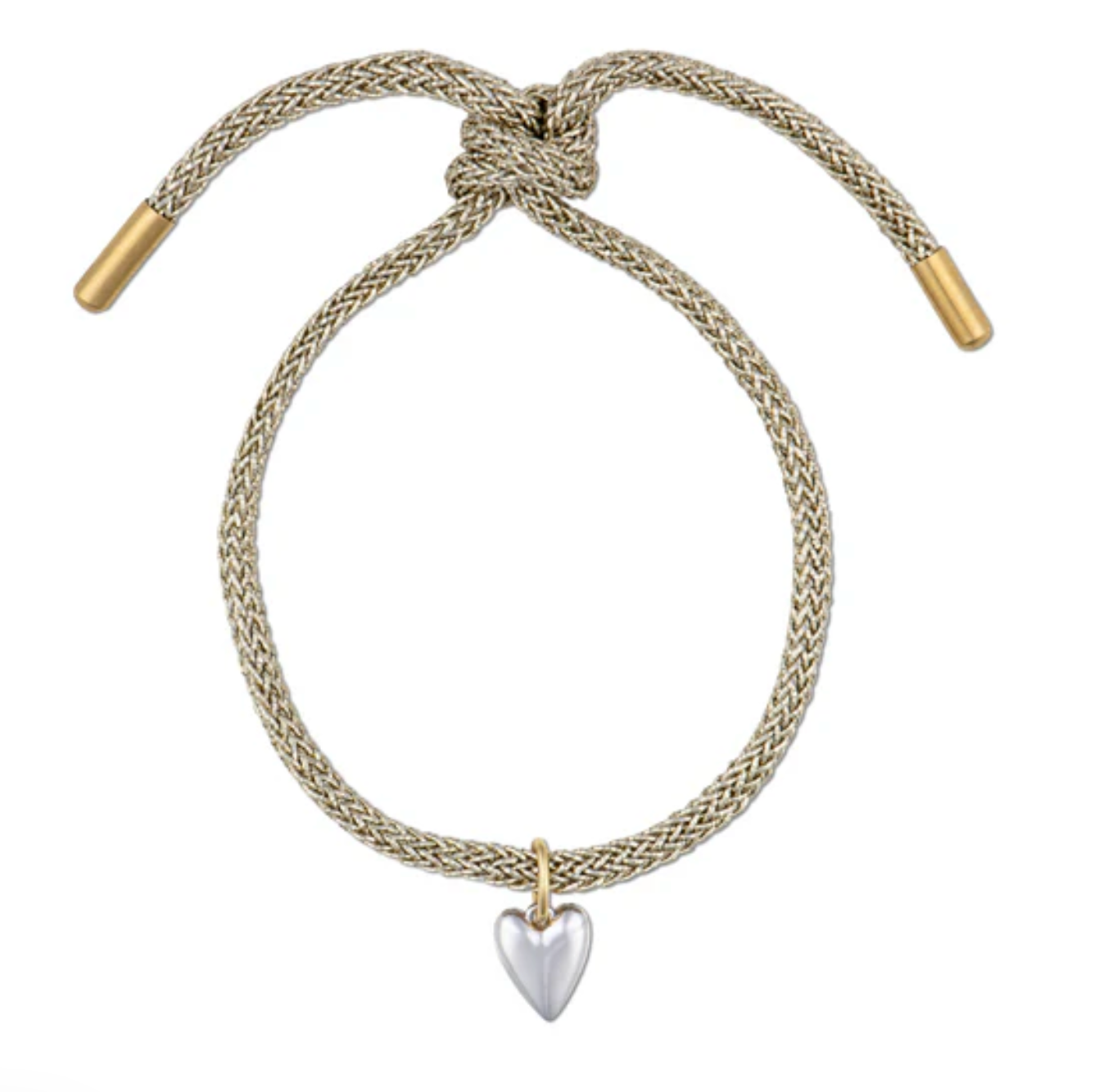 Gold Lurex Bracelet with Mini Heart