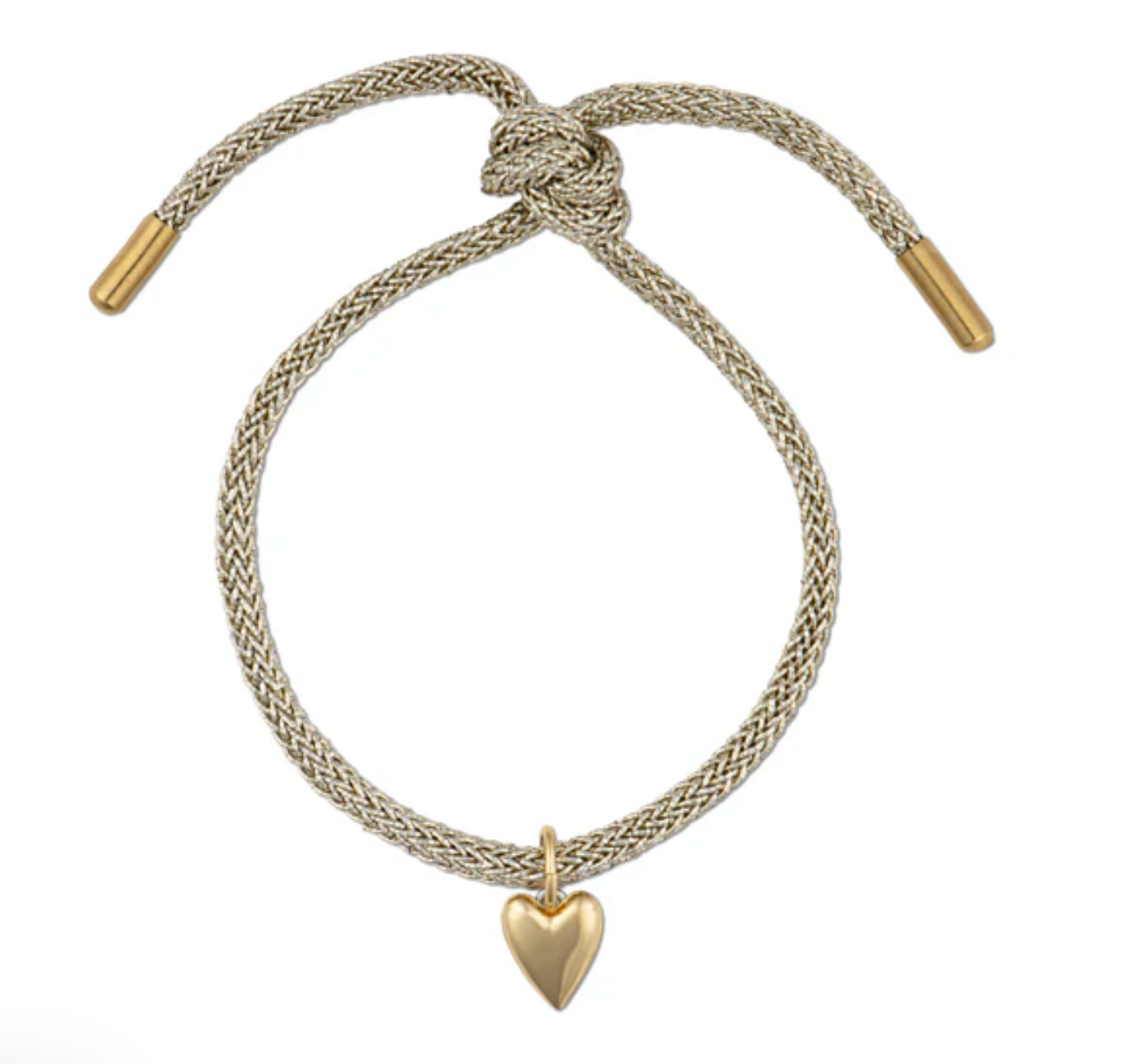 Gold Lurex Bracelet with Mini Heart