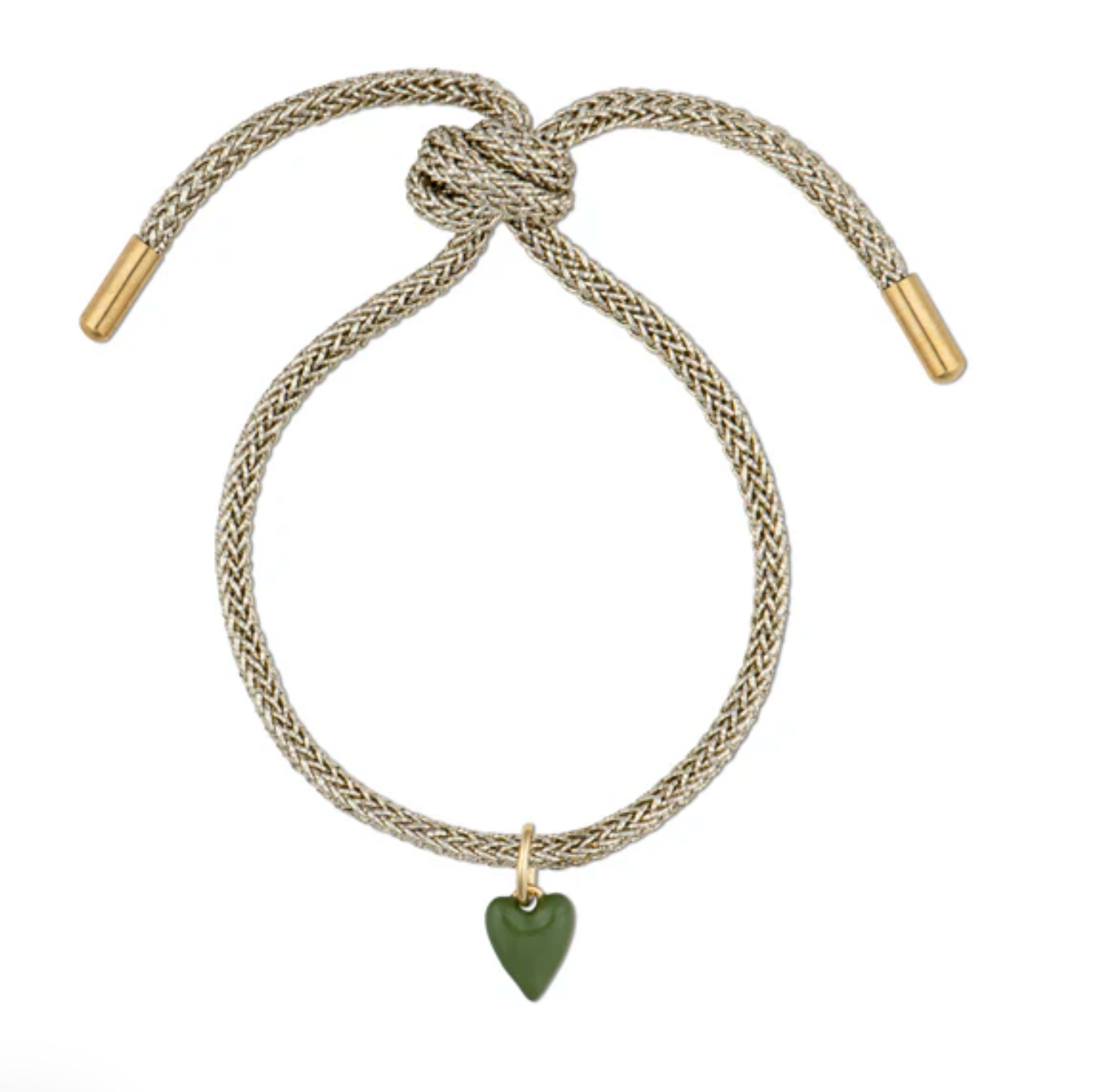 Gold Lurex Bracelet with Mini Heart