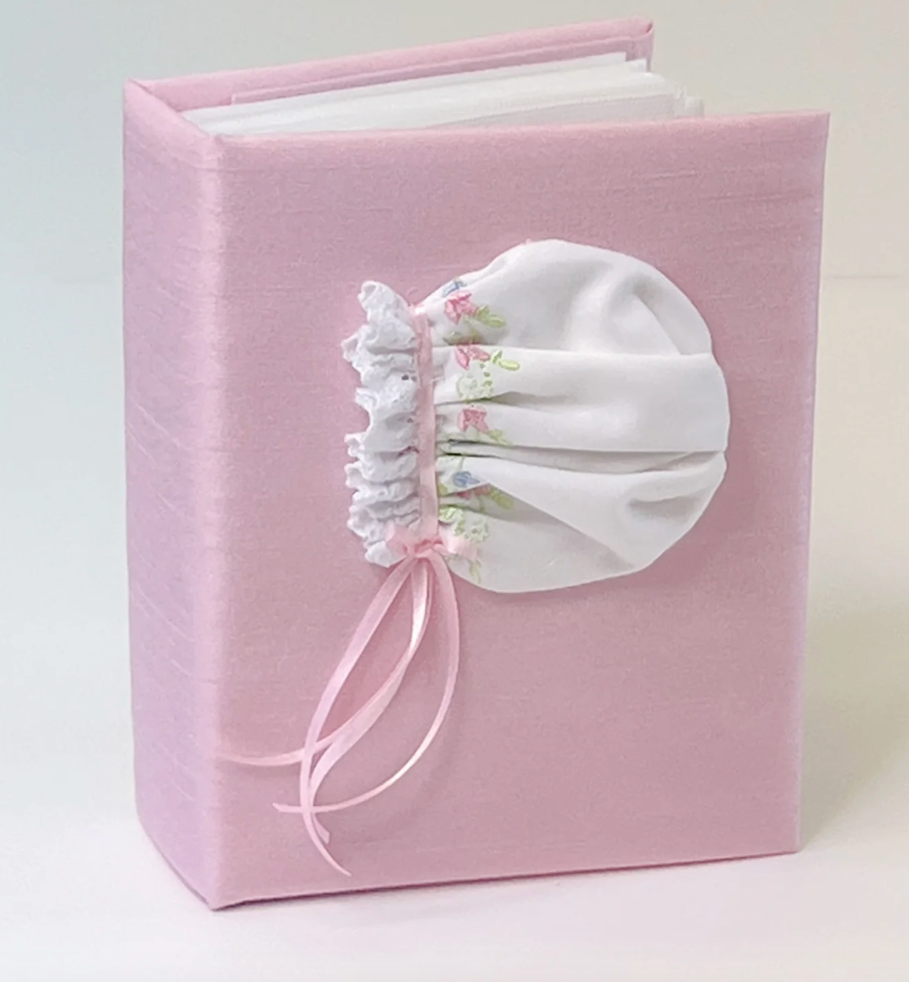 Pink Girl Bonnet with Flowers Hardbound Photo Album (Copy)